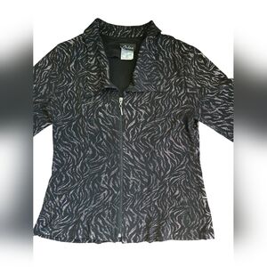 Artex Black Jacket with Pink-Silver Sparkle Pattern